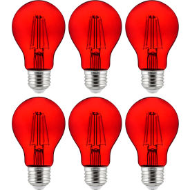 LED Edison Light Bulb 6W, 600 Lumens, Medium Base, Dimmable Clear Glass Filament, 6-Pack