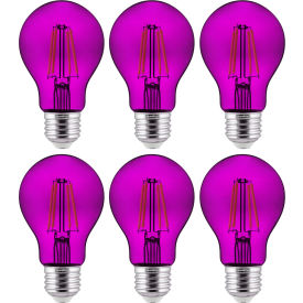 Red Transparent LED Light Bulb, 4-1/2-Watt, Dimmable, 6-Pack