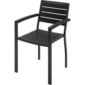 Outdoor Arm Chair, 33-3/4"H, Black, Aluminum