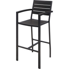 Eveleen Outdoor Barstool, 45-5/8"H, Black, Aluminum