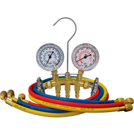 2 Way Brass Manifold Gauge Set With Standard Hoses And Fittings