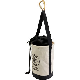 Canvas Bucket with Drawstring Close, 17", Off-White