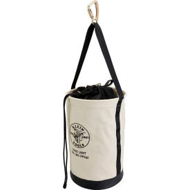 Canvas Bucket with Drawstring Close, 22", Off-White