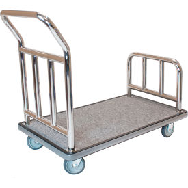 All-In-One Utility Cart Stainless Steel, Grey Deck, 5" Semi-Pneumatic Wheels