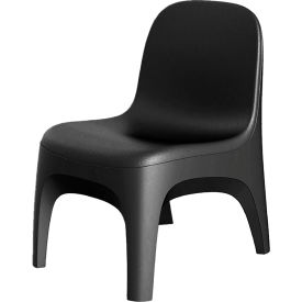 Crew Armless Chair Floor Mount, Black
