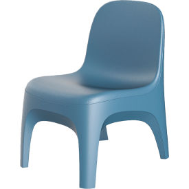 Crew Armless Chair Floor Mount, Blue Gray