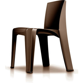 Razorback Heavy Duty All Plastic Stack Chair, Brown