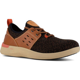 Two Eye Tie Work Sneaker, Breathable Knit textile & Leather, Brown & Tan, 7M