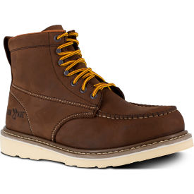 6" Wedge Work Boot, Leather, Brown, 10W