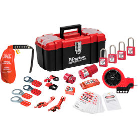 Lockout Toolbox, Electrical Device Assortment, 4 Zenex Padlocks, Red