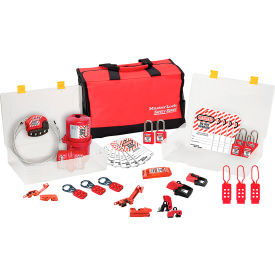 Lockout Case, Premier Electrical Device Assortment, 6 Zenex Padlocks, Red