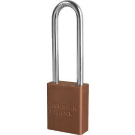 Aluminum Safety Padlock, 1-1/2"W, 3" Tall Shackle, Keyed Alike, Brown