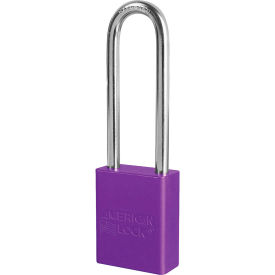 Aluminum Safety Padlock, 1-1/2"W, 3" Shackle, Keyed Alike, Purple