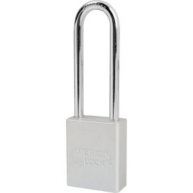 Aluminum Safety Padlock, 1-1/2"W, 3"Tall Shackle, Keyed Alike, Silver