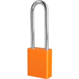 Aluminum Safety Padlock, 1-1/2"W, 3" Shackle, Keyed Alike, Orange