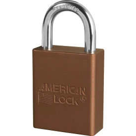 Aluminum Safety Padlock, 1-1/2"W, 1"Tall Shackle, Keyed Alike, Brown