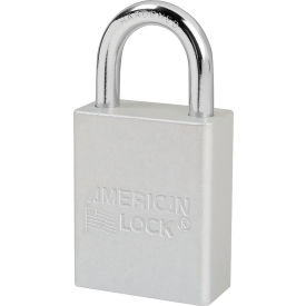 Aluminum Safety Padlock, 1-1/2"W, 1" Tall Shackle, Keyed Alike, Silver