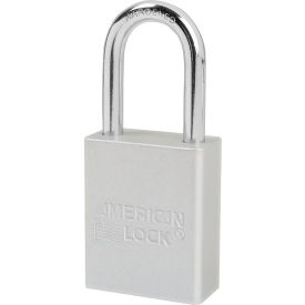 Aluminum Safety Padlock, 1-1/2"W, 1-1/2" Tall Shackle, Keyed Alike, Silver