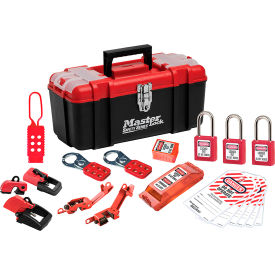 Lockout Toolbox, Electrical Device Assortment, 3 Zenex Padlocks, Red