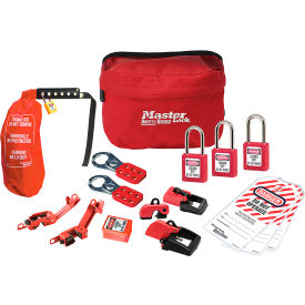 Lockout Pouch, Premier Electrical Device Assortment, 3 Zenex Padlocks, Red