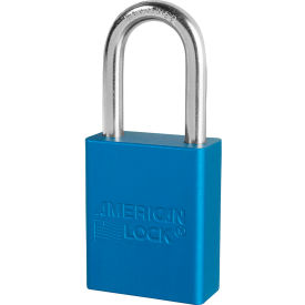 Aluminum Safety Padlock, 1-1/2"W, 1-1/2"Tall Shackle, Keyed Alike, Blue