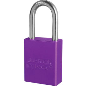 Aluminum Safety Padlock, 1-1/2"W, 1-1/2" Tall Shackle, Keyed Alike, Purple