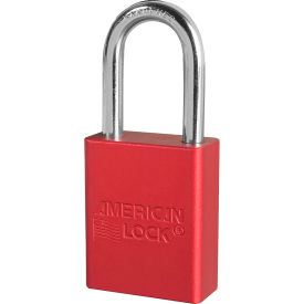A1106 Aluminum Safety Padlock, 1-1/2"W, 1-1/2" Tall Shackle, Keyed Alike, Red