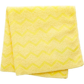 Microfiber Cloth, 16 x 16, Yellow, 12/PK