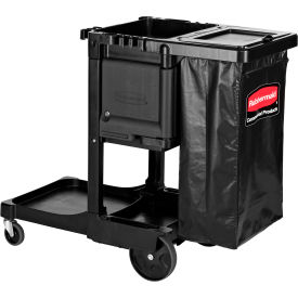 Executive Janitorial Clean Cart Standard, Plastic, Black
