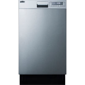Built-In Dishwasher, 18" Wide, Front Controls, Stainless Steel Door