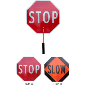 Stop/Slow Paddle, 18" HIP ABS Plastic with 10" Fiberglass Handle