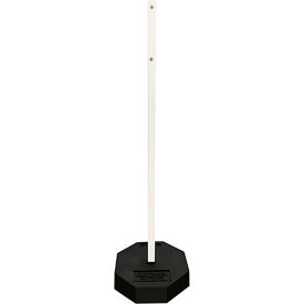 Plasticade Portable Post Sign Stand with 60 Lb. Recycled Rubber Base & White 60" Post