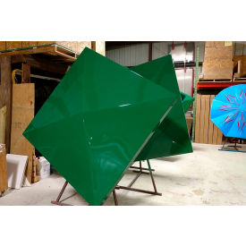 Fiberglass Umbrella, 72"W x 72"D, Square, Bistro, 8' Pole, Green