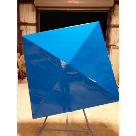 Fiberglass Umbrella, 72"W x 72"D, Square, Bistro, 8' Pole, Blue