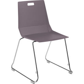 LuvraFlex Chair, Poly Back, Chrome Frame, Charcoal Seat