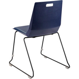 NPS LuvraFlex Chair, Poly Back/Padded, Black Frame, Blue/Blue Seat