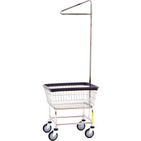 Chrome Narrow Laundry Cart w/ Single Pole Rack