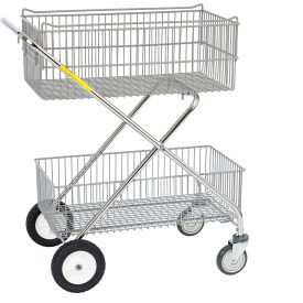 Double Basket Office Utility Cart