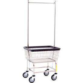 Chrome Standard Capacity Laundry Cart w/ Double Pole Rack