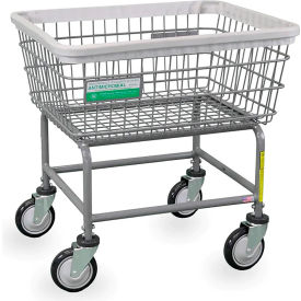 Standard Laundry Cart, 2.5 Bushel, Antimicrobial Gray