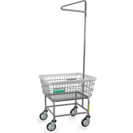 Antimicrobial Laundry Cart with Single Pole Rack