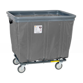 6 Bushel Vinyl Bumper Truck, All Swivel Casters, Gray