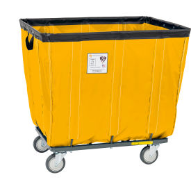 6 Bushel "UPS/FEDEX-ABLE" Vinyl Basket, All Swivel Casters, Yellow