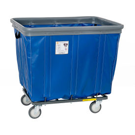 6 Bushel Vinyl Bumper Truck, 2 Rigid 2 Swivel Casters, Blue