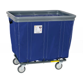 6 Bushel Vinyl Bumper Truck, 2 Rigid 2 Swivel Casters, Navy