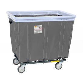 6 Bushel Antimicrobial Vinyl Basket Truck w/ Antimicrobial Bumper, Gray