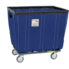 8 Bushel Antimicrobial Vinyl Basket Truck, All Swivel Casters, Navy