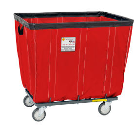 8 Bushel Antimicrobial Vinyl Basket Truck, All Swivel Casters, Red