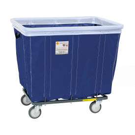 10 Bushel Antimicrobial Vinyl Basket Truck w/ Antimicrobial Bumper, Navy