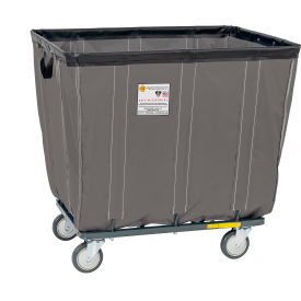 10 Bushel Antimicrobial Vinyl Basket Truck, All Swivel Casters, Gray